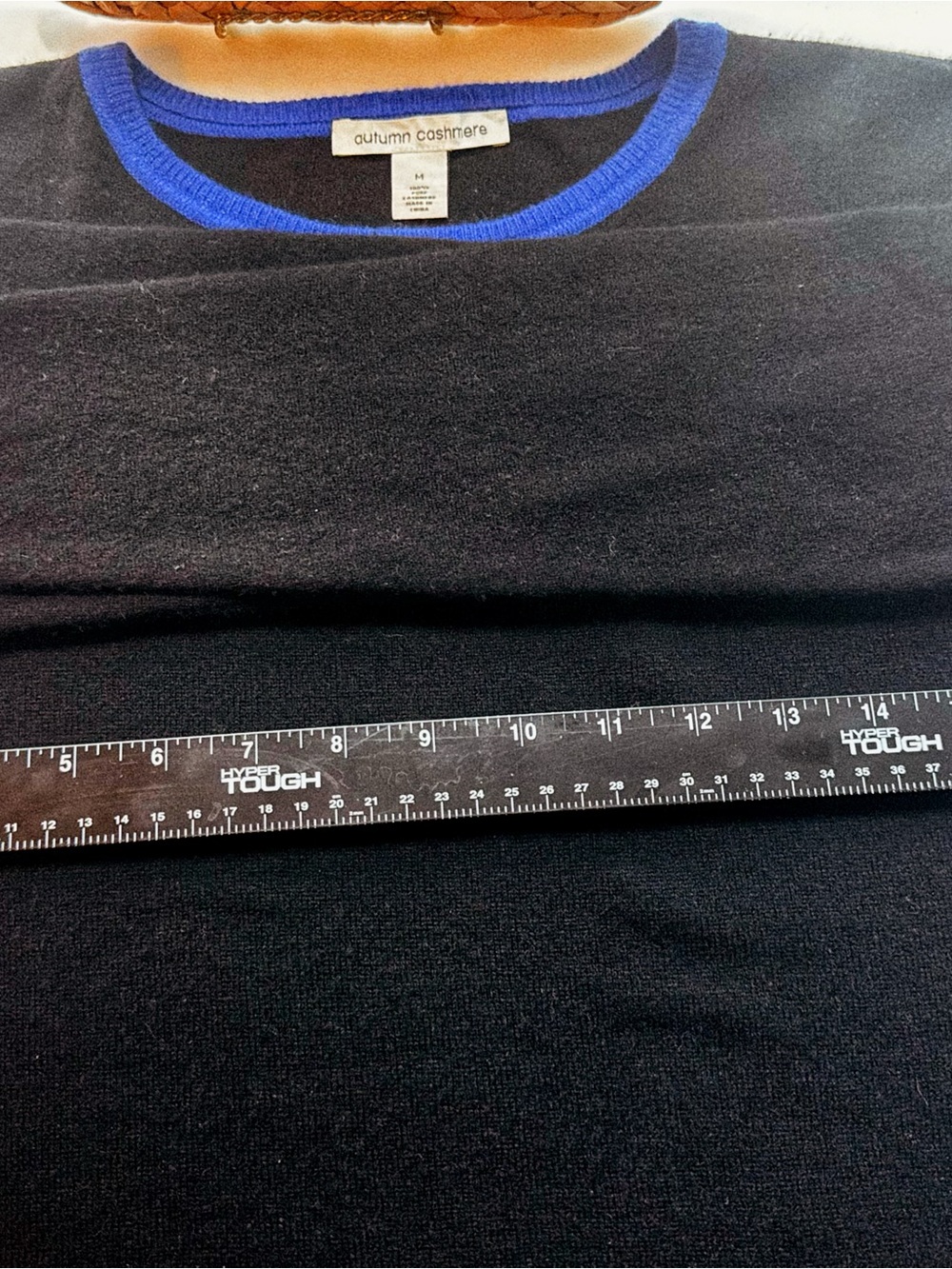 π€π Autumn Cashmere Black & Cobalt Blue 100% Cashmere Sweater - Picture 3 of 10